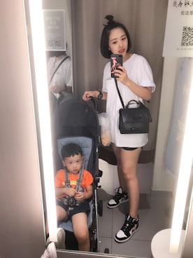 「NIKE（ナイキ）のアイテム（スニーカー、ブラック系）」を使った、athena*何静さん（レディース・163cm）の夏コーディネート