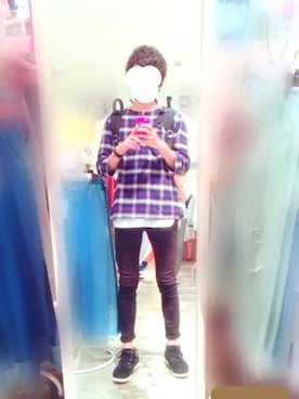 「WEGO（ウィゴー）のWEGO/スラブワッフルラウンドロングタンクトップ（タンクトップ）」を使った、成宮  雷斗さん（メンズ・180cm）の夏コーディネート