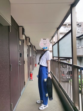 「スボーツミックス」｜「アイテム（チノパンツ）」を使った、JO JOさん（レディース・169cm）の夏コーディネート