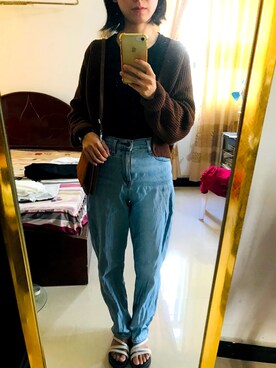 「MONKI（モンキ）のアイテム（ノーカラージャケット）」を使った、mannamannaさん（レディース・153cm）の秋コーディネート