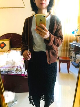 「MONKI（モンキ）のアイテム（ノーカラージャケット）」を使った、mannamannaさん（レディース・153cm）の秋コーディネート
