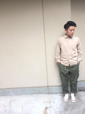 「アイテム（チャーム）」を使った、kさん（メンズ・173cm）の秋コーディネート
