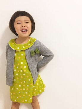 「アイテム（ブローチ/コサージュ）」を使った、kodomohuku_hanaさん（キッズ・100cm）の秋コーディネート