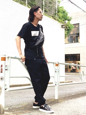 「buddy（バディ）のアイテム（スニーカー）」を使った、古屋さん（メンズ・170cm）の夏コーディネート