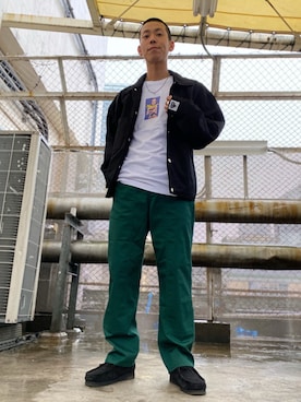 「XLARGE（エクストララージ）のアイテム（その他アウター）」を使った、塩田裕典さん（メンズ・173cm）の春コーディネート
