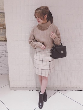 Rionaさん（レディース・154cm）の冬コーディネート