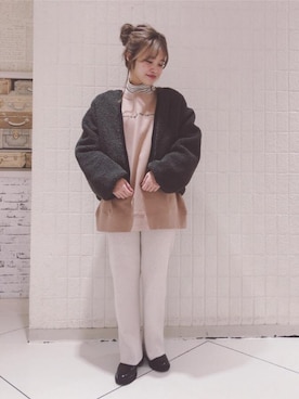 Rionaさん（レディース・154cm）の冬コーディネート