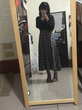 「アイテム（ドレス、シルバー系）」を使った、acidさん（レディース・158cm）の冬コーディネート