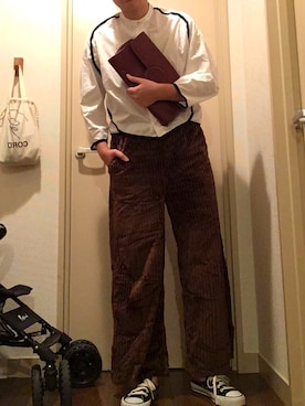 「アキコーデ」｜「アイテム（スリッポン）」を使った、andyさん（レディース・163cm）の秋コーディネート