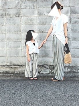 「AZUL by moussy（アズールバイマウジー）のアイテム（サンダル）」を使った、hiiiiさん（キッズ・110cm）の夏コーディネート