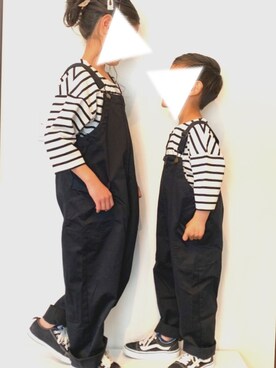 「オールドスクール」｜「アイテム（オールインワン・サロペット）」を使った、hiiiiさん（キッズ・123cm）の春コーディネート