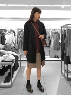「zakka w（zakka w）のアイテム（ジャケット/アウター）」を使った、Nさん（レディース・165cm）の冬コーディネート