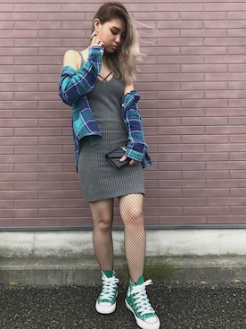 「LOVE」｜「アイテム（ワンピース/ドレス）」を使った、小川春香さん（レディース・154cm）の秋コーディネート