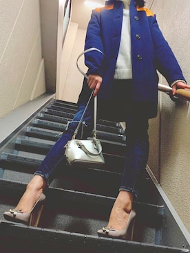 「TORY BURCH（トリーバーチ）のアイテム（ジャケット/アウター）」を使った、Mikoさん（レディース・160cm）の秋コーディネート