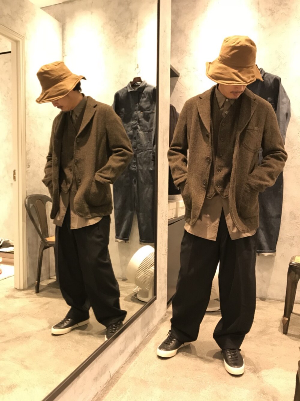 「おしゃれさんと繋がりたい、冬コーデ、オーバーサイズ、ブラック、スニーカー、ootd、ジャケット、やっぱりストリートが好き、SPALWART、ストリート」｜「SPALWARTのアイテム（スニーカー、ブラック系）」を使った、tatさん（メンズ・173cm）の秋コーディネートの1枚目の写真