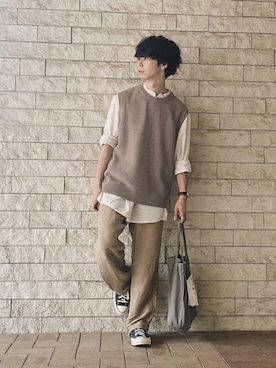 「アイテム（腕時計、ブラウン系）」を使った、タケル さん（メンズ・170cm）の夏コーディネート