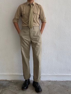「RRL（ダブル アール エル）のアイテム（ブーツ）」を使った、Andy Lauさん（メンズ・178cm）の夏コーディネート