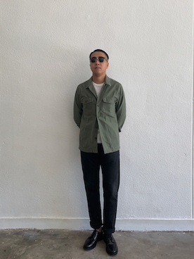 「WALLACE&BARNES（ウォレスアンドバーンズ）のアイテム」を使った、Andy Lauさん（メンズ・178cm）の夏コーディネート