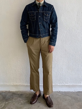 「RRL（ダブル アール エル）のアイテム（ジャケット/アウター）」を使った、Andy Lauさん（メンズ・178cm）の冬コーディネート