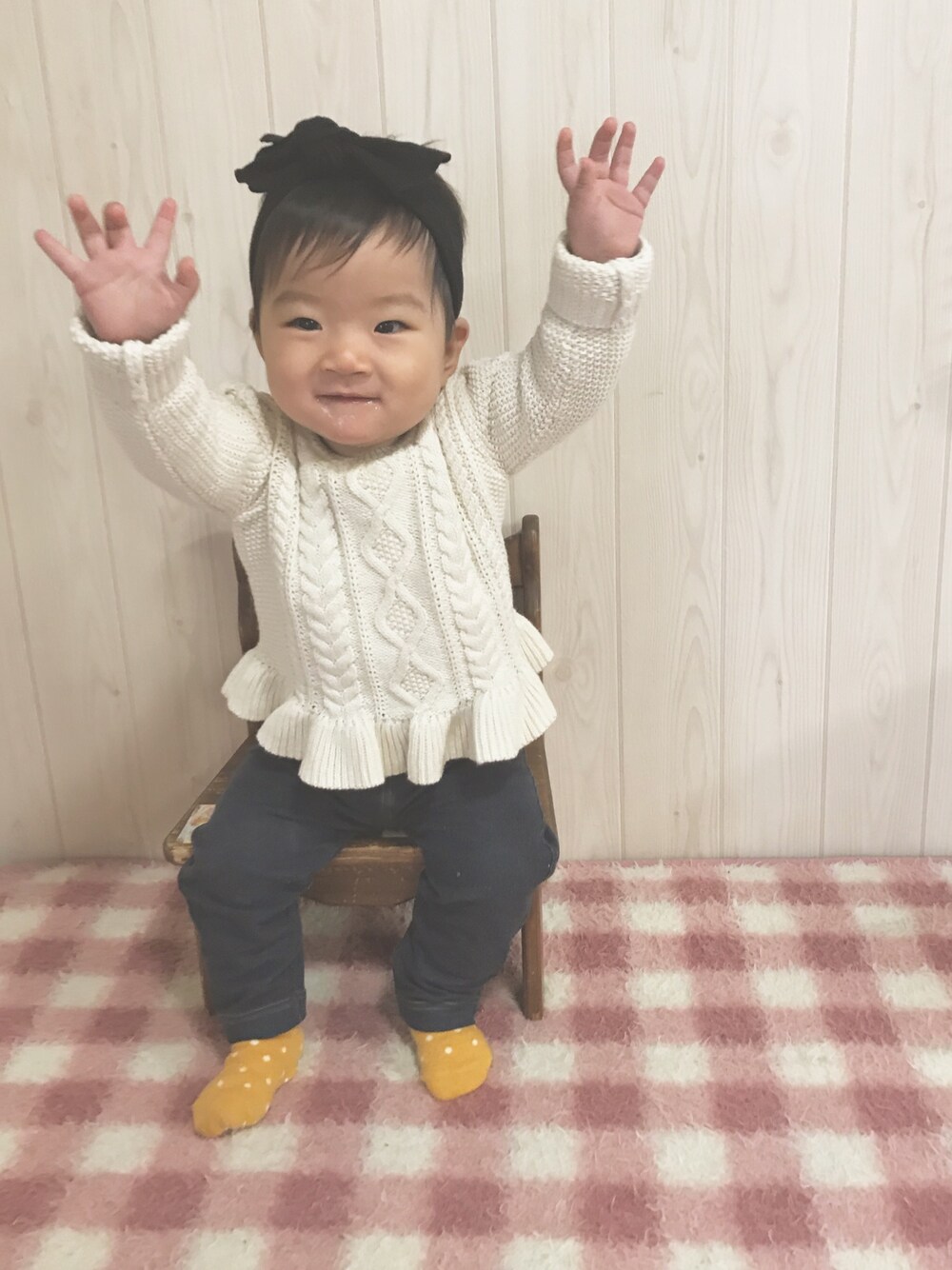 「おんなのこ、シンプル、女の子コーデ、ベビーコーデ、babygap」｜「babyGAPのアイテム（ママ＆ベビー、ホワイト系）」を使った、fuuka◡̈⃝さん（キッズ・60cm）の秋コーディネートの1枚目の写真
