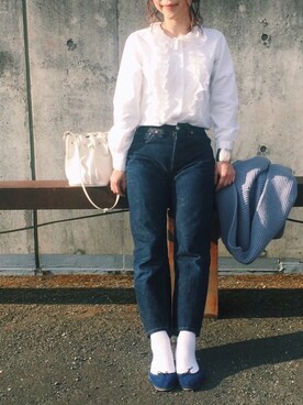 「ドラフトリーバイス」｜「アイテム（バレエシューズ）」を使った、______meeaaさん（レディース・154cm）の冬コーディネート