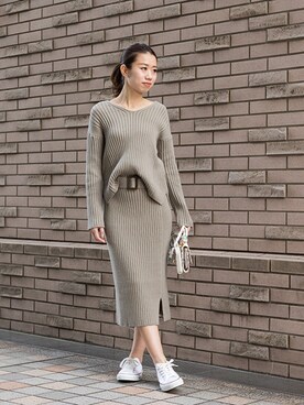 「ニットアップ」｜NBB STAFF 09さん（レディース・157cm）の冬コーディネート