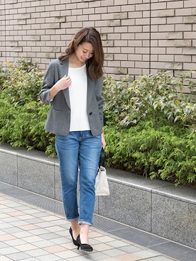 「ミニトート」｜「アイテム（パンプス）」を使った、NBB STAFF 09さん（レディース・157cm）の冬コーディネート