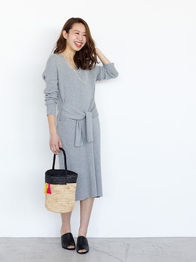 「NBB」｜「アイテム（ワンピース/ドレス）」を使った、NBB STAFF 09さん（レディース・157cm）の春コーディネート