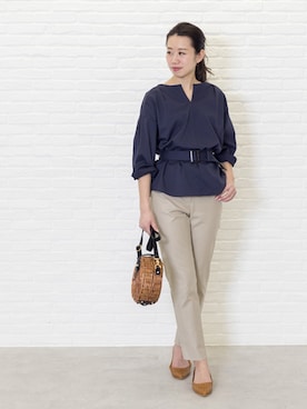 「NATURAL BEAUTY BASIC（ナチュラルビューティーベーシック）のアイテム（パンプス）」を使った、NBB STAFF 09さん（レディース・157cm）の春コーディネート