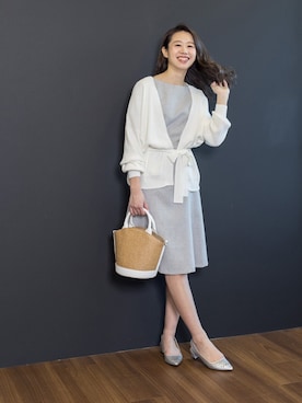 「NBB」｜「アイテム（ワンピース/ドレス）」を使った、NBB STAFF 09さん（レディース・157cm）の春コーディネート