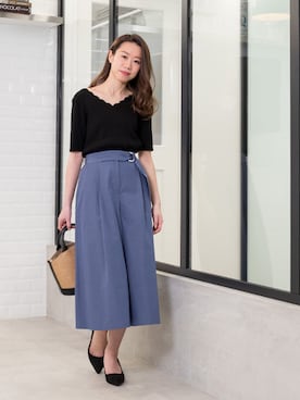 「ガウチョパンツ」｜NBB STAFF 09さん（レディース・157cm）の春コーディネート