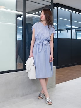 「アイテム（バッグ、ホワイト系）」を使った、NBB STAFF 09さん（レディース・157cm）の春コーディネート