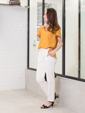 「アイテム（クラッチバッグ、ブルー系）」を使った、NBB STAFF 09さん（レディース・157cm）の夏コーディネート