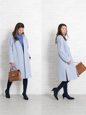 「NATURAL BEAUTY BASIC（ナチュラルビューティーベーシック）のアイテム（その他アウター）」を使った、NBB STAFF 09さん（レディース・157cm）の秋コーディネート