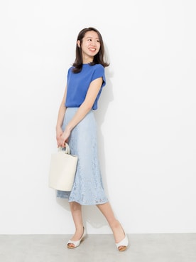 「アイテム（バッグ、ホワイト系）」を使った、NBB STAFF 09さん（レディース・157cm）の夏コーディネート