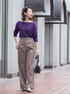 「ボートネック」｜NBB STAFF 09さん（レディース・157cm）の秋コーディネート