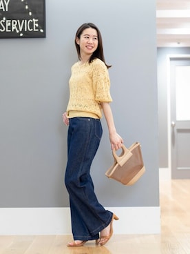 「アイテム（バッグ、オレンジ系）」を使った、NBB STAFF 09さん（レディース・157cm）の春コーディネート