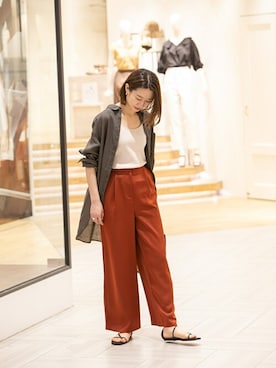 「テラコッタ」｜NBB STAFF 09さん（レディース・157cm）の夏コーディネート