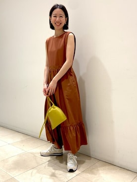 「NBB」｜「アイテム（ワンピース/ドレス）」を使った、NBB STAFF 09さん（レディース・157cm）の夏コーディネート