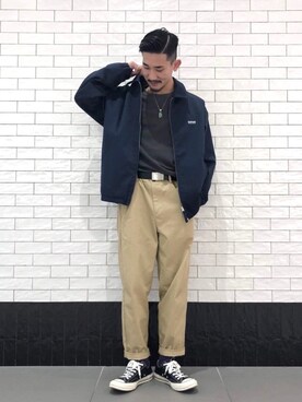「BAYFLOW（ベイフロー）のアイテム（ブルゾン）」を使った、はっしーさん（メンズ・174cm）の春コーディネート