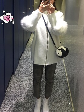 「UNKNOWN.（アンノウン）のアイテム（バッグ）」を使った、Ddttvさん（レディース・165cm）の冬コーディネート