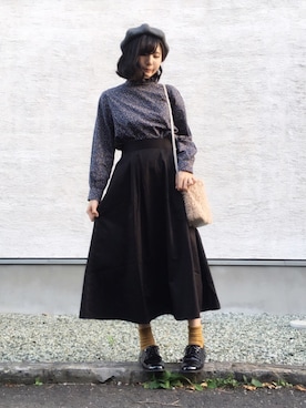 「LBC（エルビーシー）のアイテム（ハンチング/ベレー帽）」を使った、つなさん（レディース・157cm）の秋コーディネート
