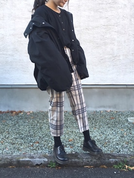 「アイテム（ブルゾン）」を使った、つなさん（レディース・157cm・10代）の秋コーディネート