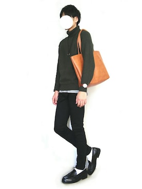 「UNIQLO（ユニクロ）のWOMEN ウルトラストレッチジーンズ（デニムパンツ）」を使った、とっきーさん（メンズ・184cm）の春コーディネート