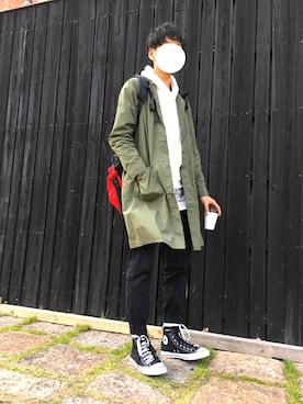 「417 EDIFICE（フォーワンセブンエディフィス）のアイテム（パーカー）」を使った、とっきーさん（メンズ・184cm）の春コーディネート