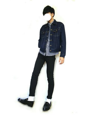 「UNIQLO（ユニクロ）のWOMEN ウルトラストレッチジーンズ（デニムパンツ）」を使った、とっきーさん（メンズ・184cm）の春コーディネート