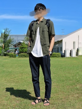 「アイテム（シャツ/ブラウス）」を使った、とっきーさん（メンズ・184cm）の夏コーディネート