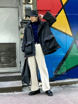 「アイテム（ダウンジャケット/コート）」を使った、とっきーさん（メンズ・184cm）の冬コーディネート