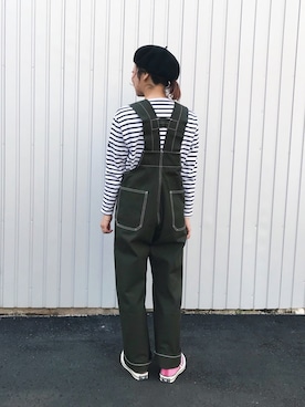 「UNUSED（アンユーズド）のアイテム（オールインワン・サロペット）」を使った、め ぐさん（レディース・158cm）の秋コーディネート
