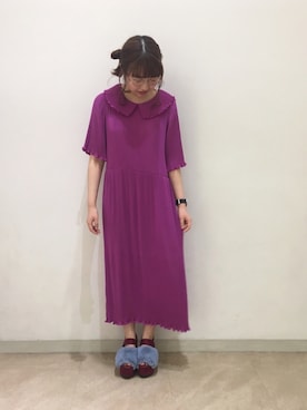 「アイテム（その他シューズ、パープル系）」を使った、merry jenny 新宿店さん（レディース・157cm）の夏コーディネート